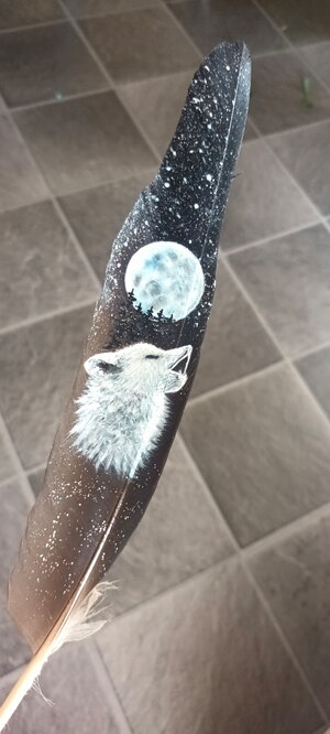 Weißer Wolf in Vollmondnacht!