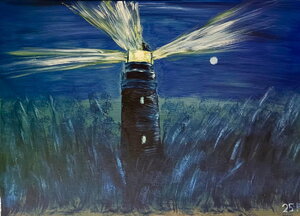 Leuchtturm zur blauen Stunde 