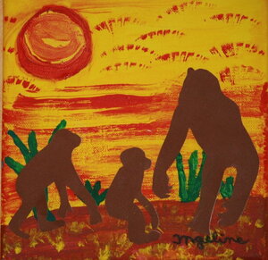 Affen  im Sonnenuntergang 